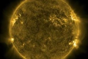 A handout picture shows the Sun as viewed by the Solar Dynamics Observatory on June 9, 2011.