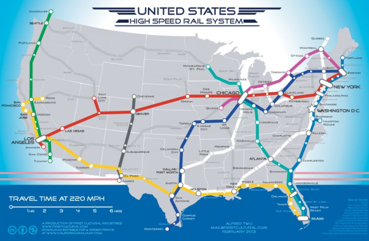 United States High Speed Rail System Map