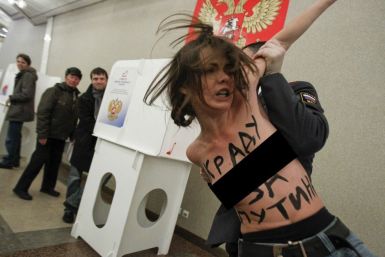 Russia Presidential Election: Femen Protest Against Putin