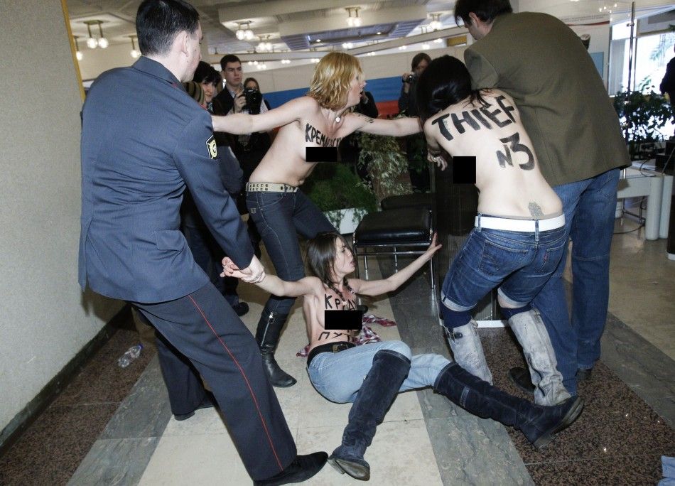 Russia Presidential Election Femen Protest Against Putin