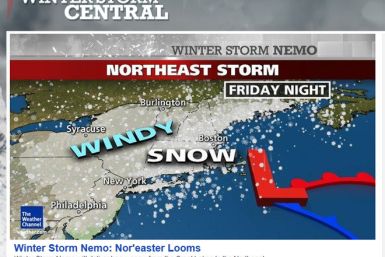 Screen-grab of Weather Channel (Winter Storm Nemo) 