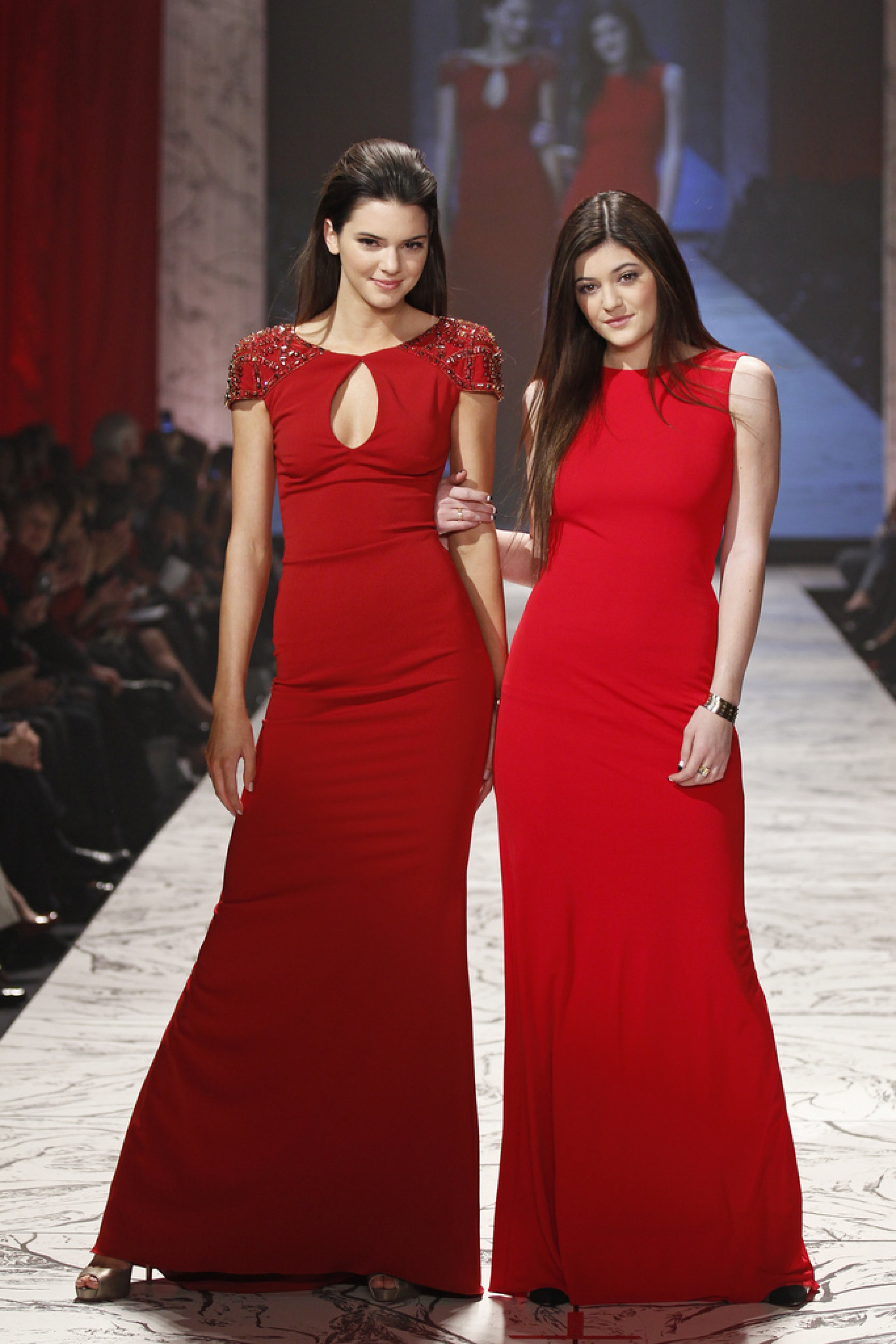 Kendall and Kylie Jenner in Badgley Mischka