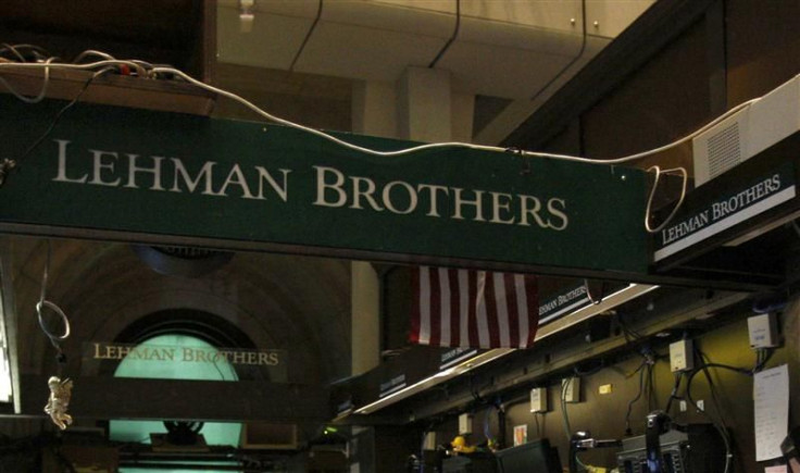 File photo of Lehman Brothers booth on the trading floor of the New York Stock Exchange