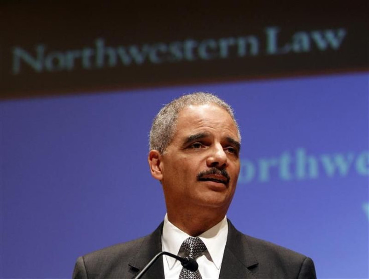 U.S. Attorney General Holder delivers a speech at Northwestern University School of Law in Chicago