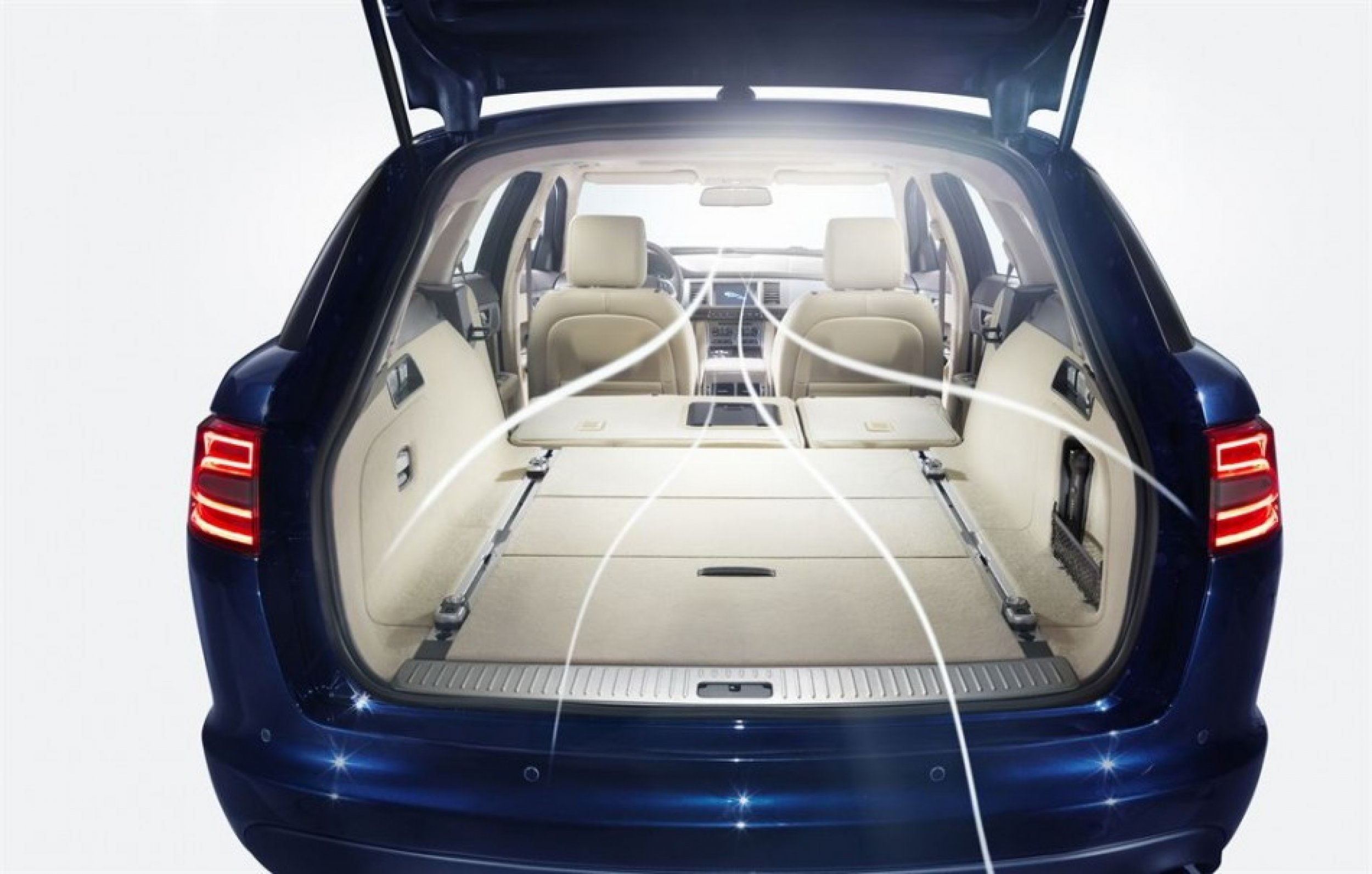 The Jaguar XF Sportbrake with the seats down.