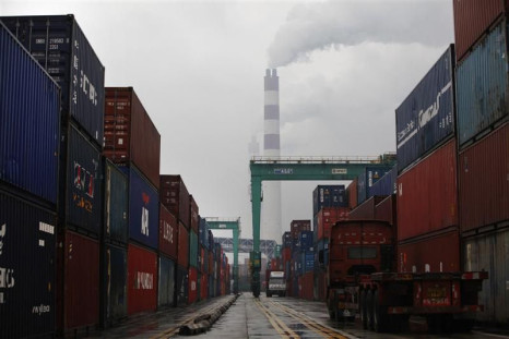 A general view of a container port in Shanghai