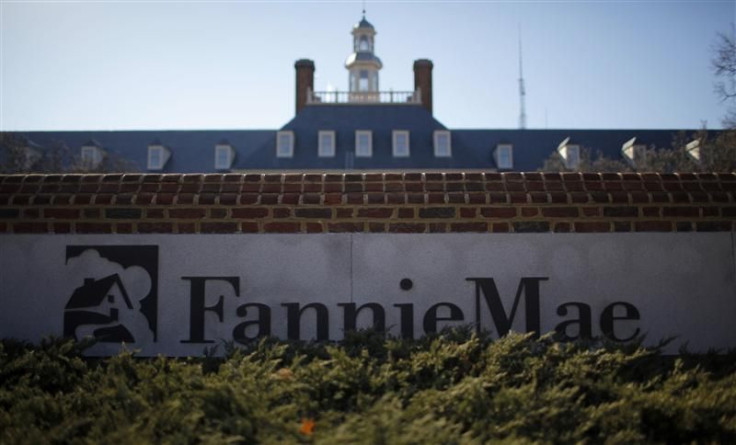 A sign in front of the Fannie Mae headquarters is photographed in Washington