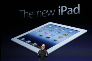 Apple CEO Cook introduces the new iPad during an Apple event in San Francisco, California