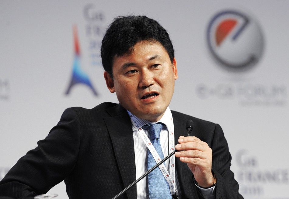 Rakuten CEO Hiroshi Mikitani attends the eG8 forum in Paris