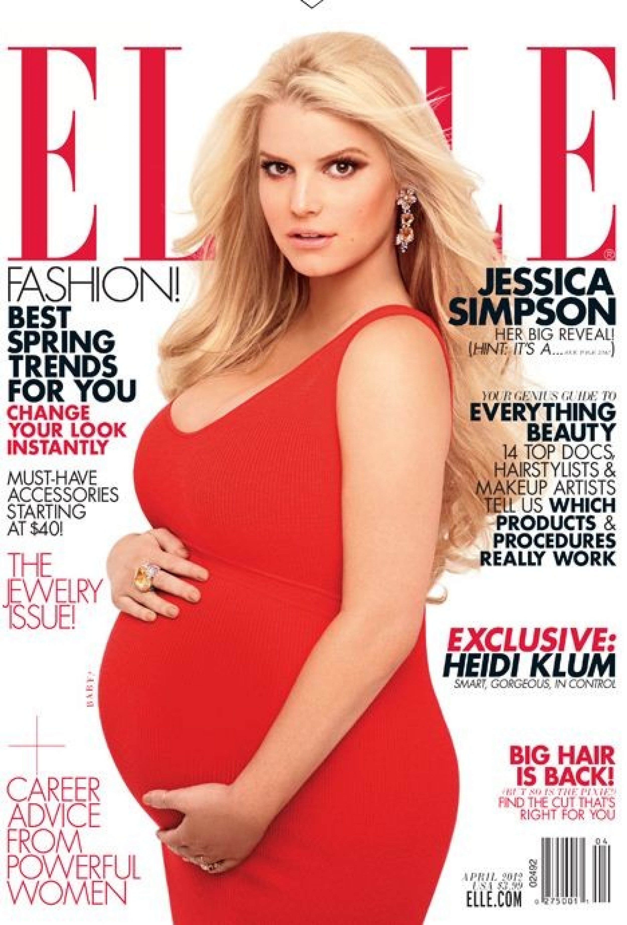 Nude And Pregnant Jessica Simpson With Fiancé Eric On Elle Cover ‘so Comfortable With Huge