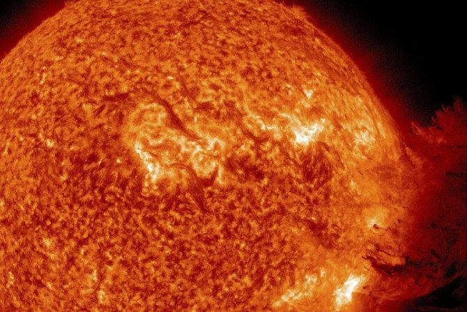 A handout picture shows Coronal Mass Ejection as viewed by the Solar Dynamics Observatory on June 7, 2011. 