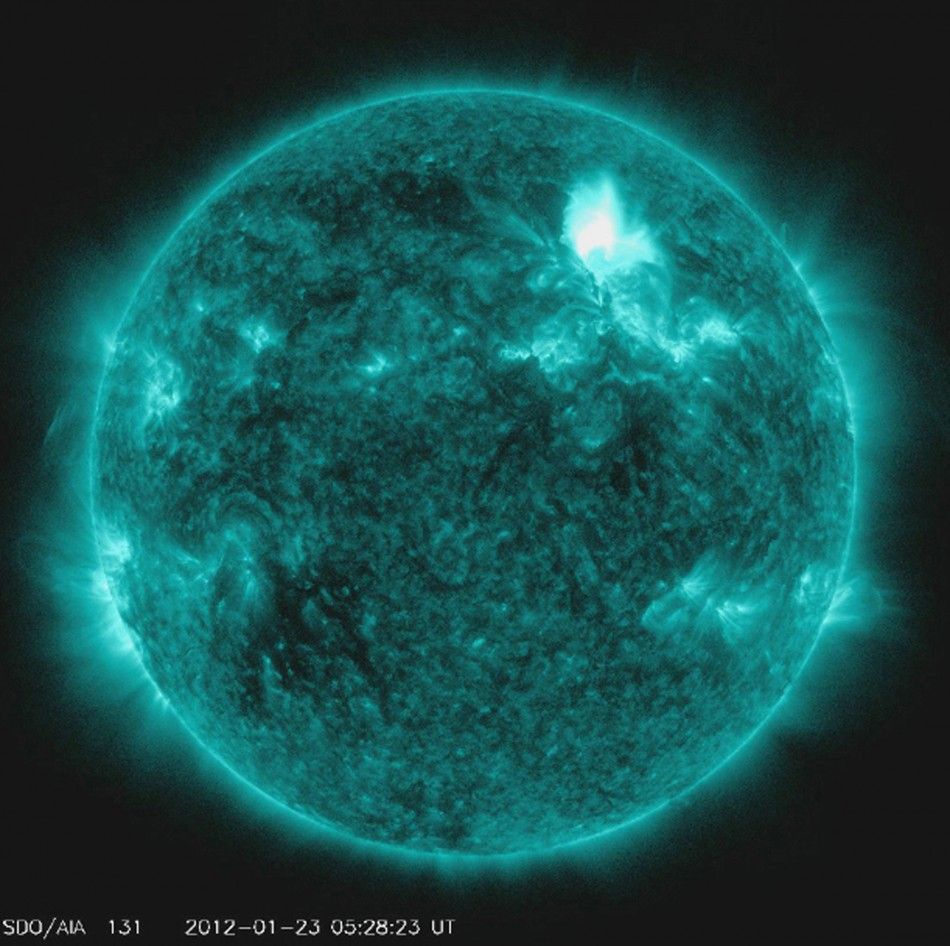 The Solar Dynamics Observatory captures an M8.7 class flare in a handout photo released by NASA January 23, 2012. 