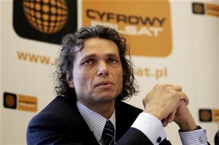 Dominik Libicki, CEO of Cyfrowy Polsat, speaks to the media at the news conference following the fourth-quarter results in Warsaw March 18, 2010.