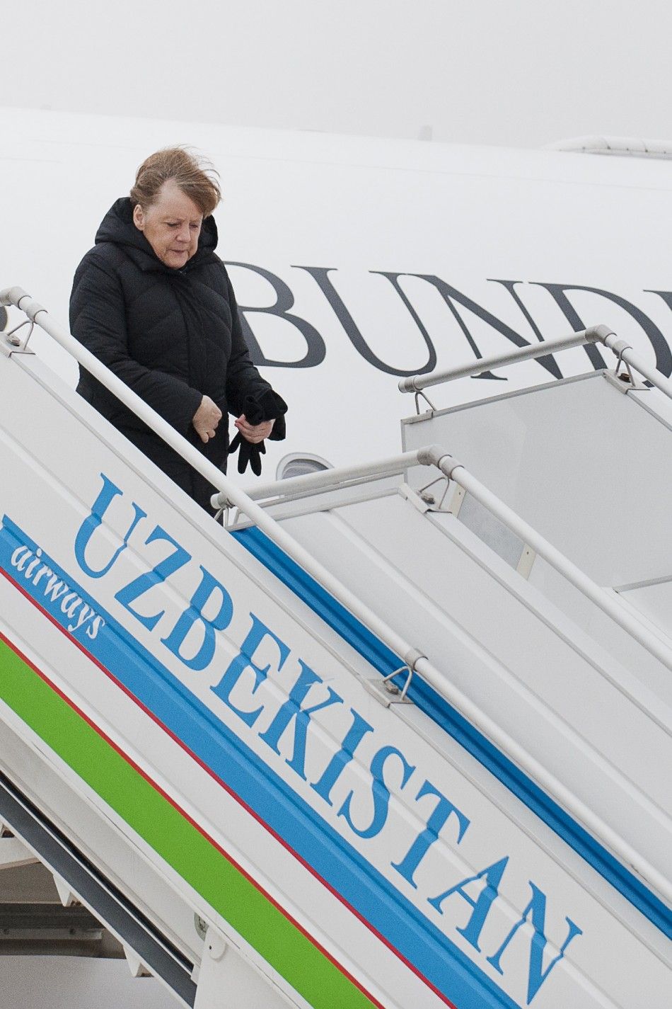 German Chancellor Merkel Arriving in Termez