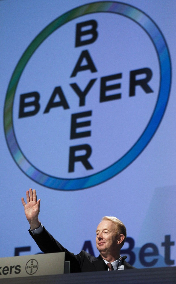 Marijn Dekkers, CEO of Bayer AG waves as he attends the annual general meeting in Cologne April 29, 2011