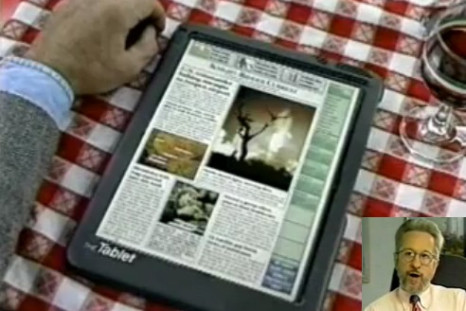 The 1994 tablet and (inset) Roger Fidler