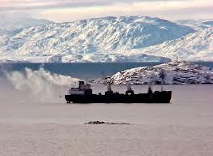 Freighter In Arctic Ocean