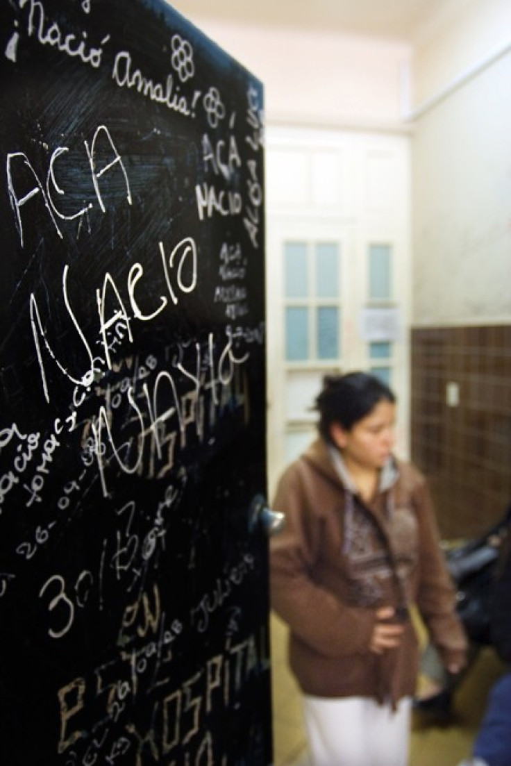 Graffiti on the wall of the maternity ward in a public hospital, Hospital Alvarez, Buenos Aires, Argentina.