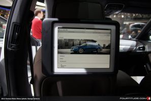 An iPad docked in the new Audi A6 Allroad at the Geneva Motor Show 2012.