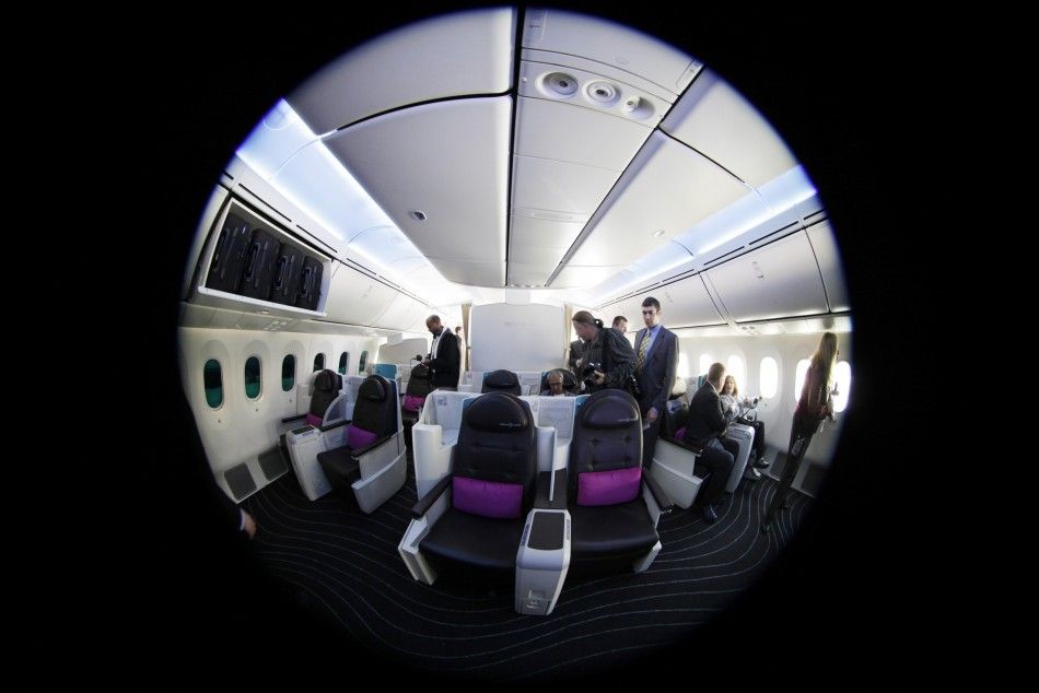Interior of Boeing 787 Dreamliner