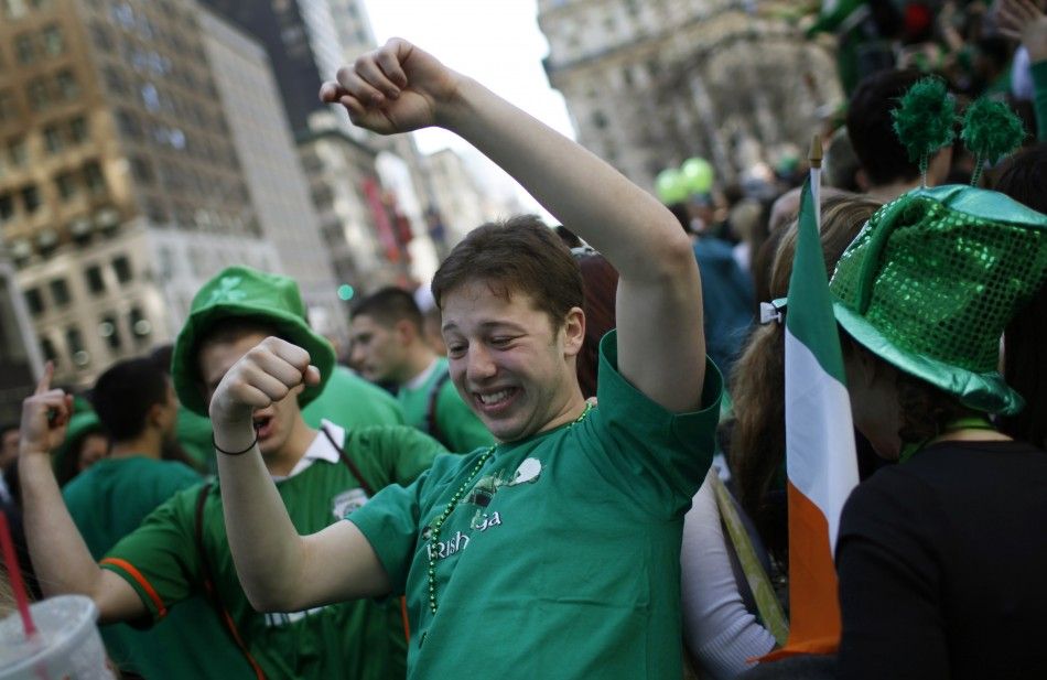 Revellers celebrate along 5th Avenue in New York during the citys 250th annual St. Patricks Day parade, March 17, 2011.