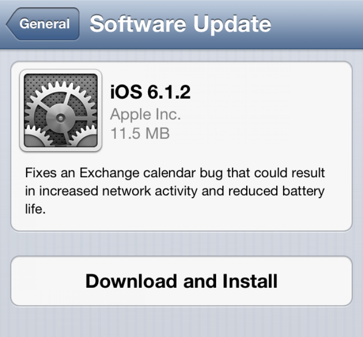 iOS 6.1.2 firmware update