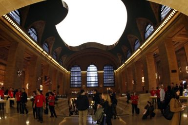 It was a mob scene at Grand Central Terminal on Friday, with commuters and Apple fans alike trying to get a glimpse of the newly-released &quot;new iPad.&quot; Thankfully, Apple had plenty of security measures in place to control the hordes of customers w