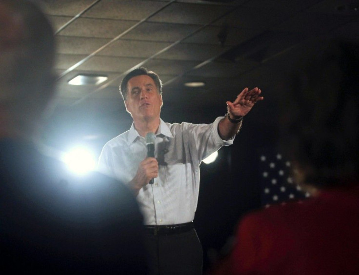 U.S. Republican presidential candidate Mitt Romney speaks at a town hall meeting at Gateway Convention Center in Collinsville, Illinois March 17, 2012