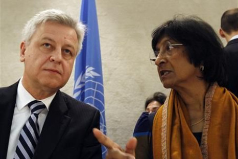 Remigiusz Henczel of UNHCR and Navi Pillay of U.N. High Commission for Human Rights