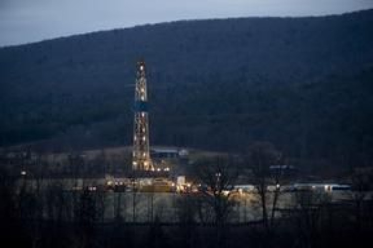 Natural gas drilling rig near Canton, Pa.