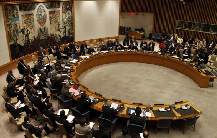 British Ambassador to the U.N. and current U.N. Security Council President Lyall Grant reads a &quot;Presidential statement&quot; on Syria, in New York