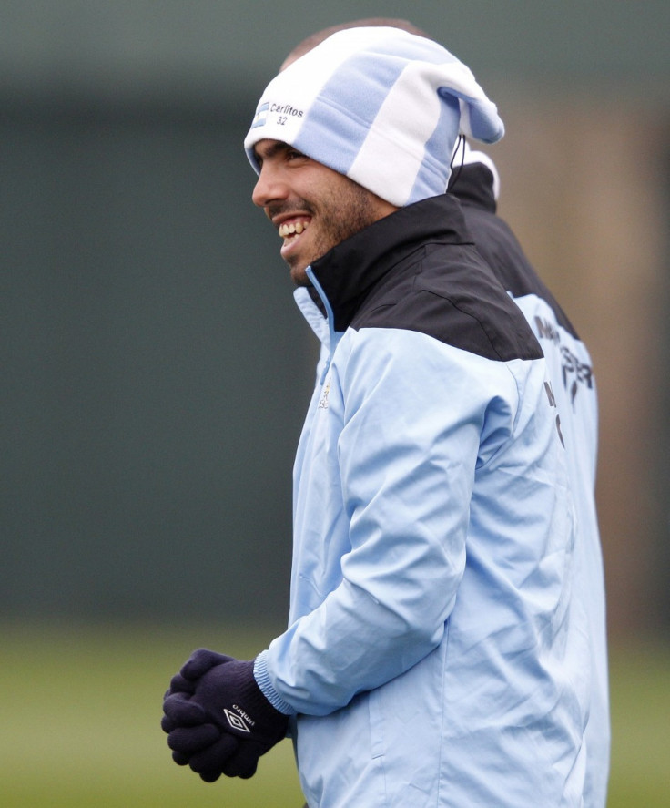 Carlos Tevez starts on the bench for Manchester City Vs. Chelsea.