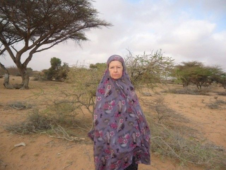 British hostage Judith Tebbutt 56, is seen in the outskirts of Adado town in central Somalia