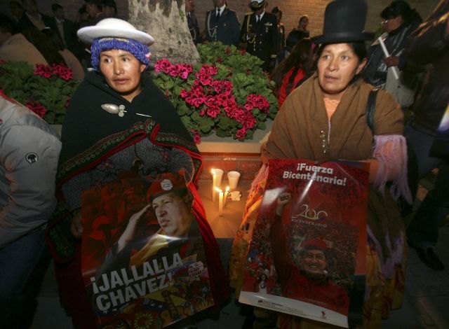 Bolivian supporters of Chavez