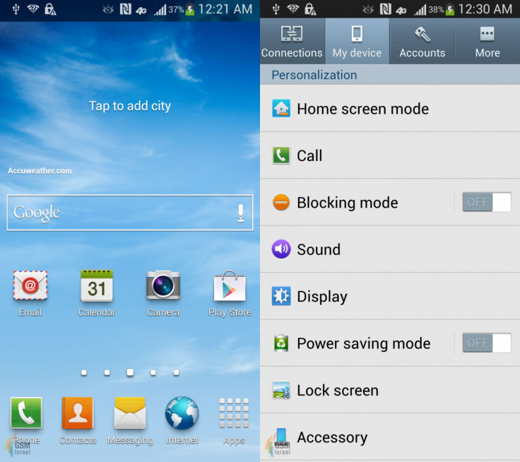 Samsung Galaxy S4 screenshots
