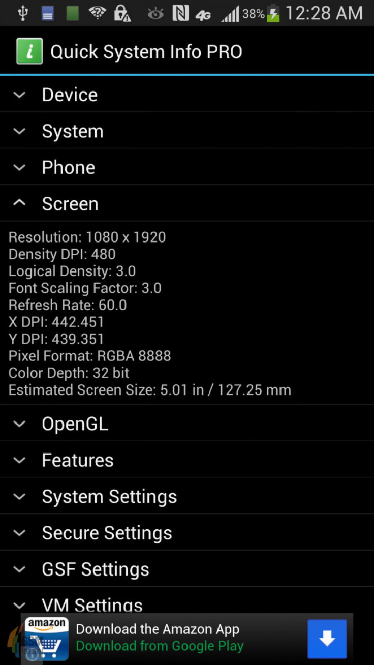 Samsung Galaxy S4 screenshots