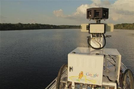 Cameras that capture 360-degree views to collect panoramic images are seen along Negro River in the heart of the Brazilian Amazon Basin August 17, 2011.
