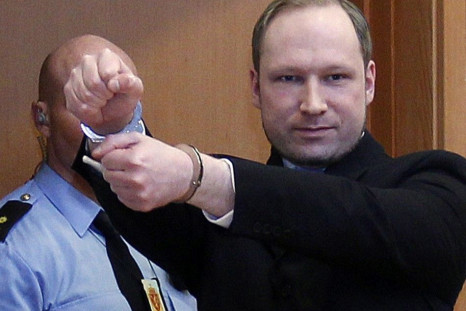 Norwegian Breivik, who killed 77 people, arrives at a court hearing in Oslo.