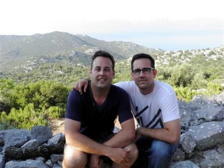 Anton (L) and his brother Erik Marinovich pose in this undated handout photo