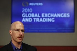 Joe Ratterman, CEO of BATS Global Markets, speaks at the Reuters Exchanges and Trading Summit in New York March 29, 2010.