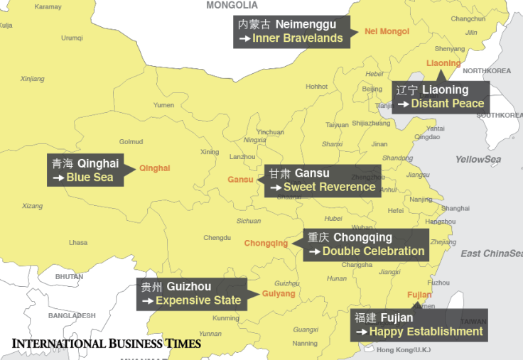 China Province Name Map