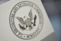 The U.S. Securities and Exchange Commission logo adorns an office door at the SEC headquarters in Washington, June 24, 2011.