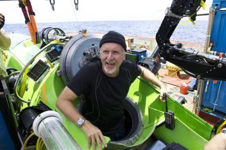 &#039;&#039;Titanic&#039;&#039; film director James Cameron gives two thumbs-up as he emerges from the Deepsea Challenger submersible after his successful solo dive to the deepest-known point on Earth, reaching the bottom of the Pacific Ocean&#039;s Maria