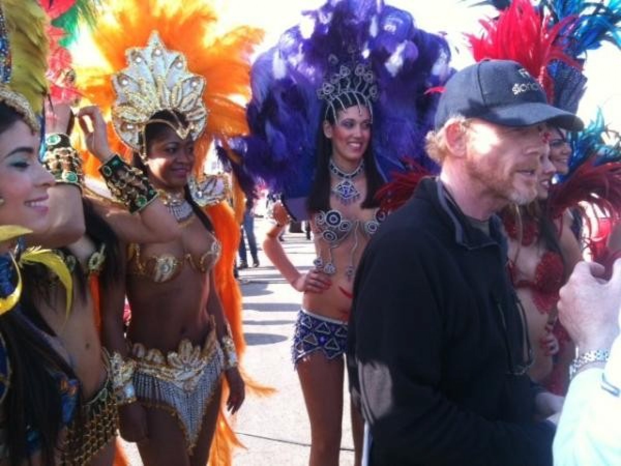 Ron Howard walks by the show.
