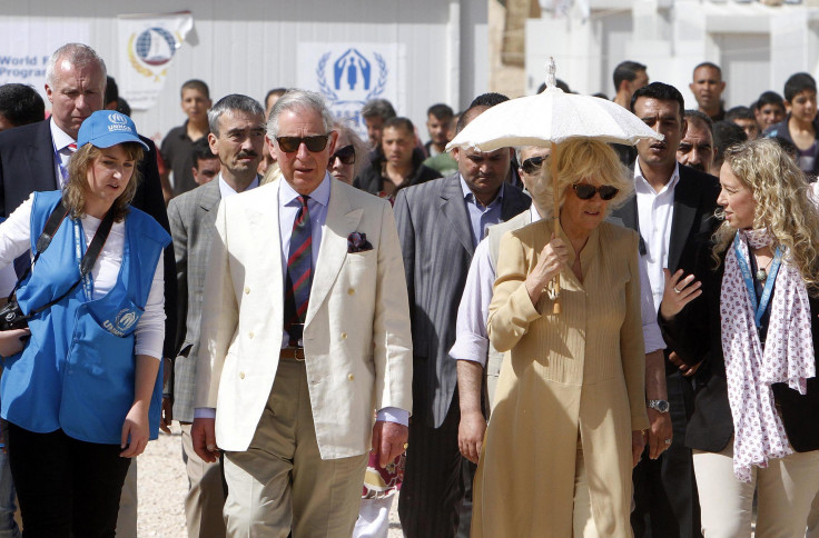 Prince Charles and Camilla in Jordan with UNHCR volunteers