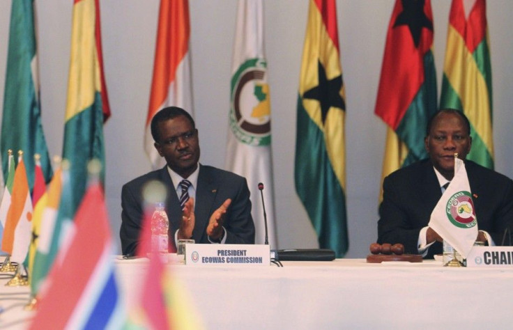 Commission President for the ECOWAS Kadre Desire Ouedraogo and Ivory Coast&#039;s President Alassane Ouattara