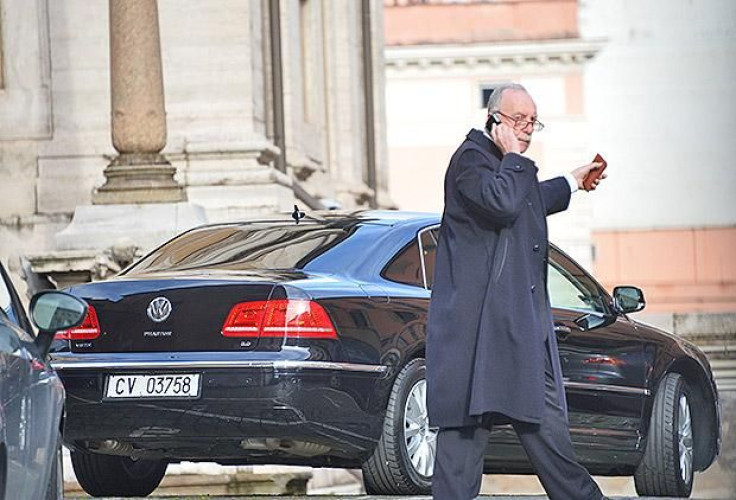 The Pope's car outside Santa Maria Maggiore Church