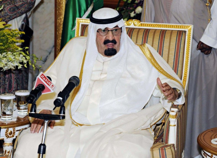 Saudi Arabia's King Abdullah speaks in Riyadh