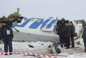 Russia air crash -- Tyumen, Siberia, Monday, April 2, 2012
