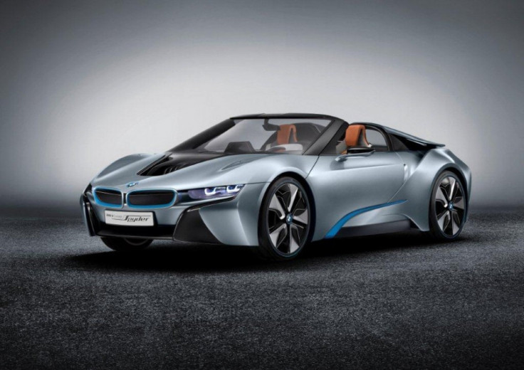 The BMW i8 Concept Spyder features laser headlights among other innovations.